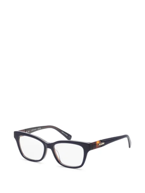 Longchamp tortoiseshell-effect rectangle-frame glasses