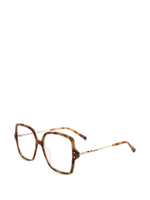 MISSONI EYEWEAR tortoiseshell-effect geometric-frame glasses