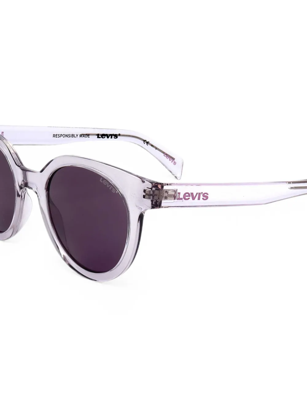 Levi's logo-detail round-frame sunglasses Paars