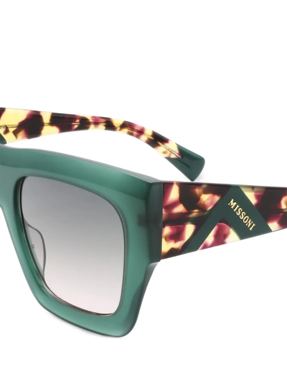 MISSONI EYEWEAR Zonnebril met oversized vlinder montuur Groen