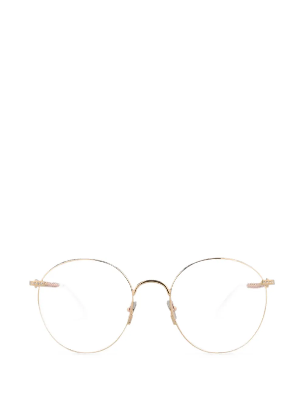Pomellato beaded-arm round-frame glasses
