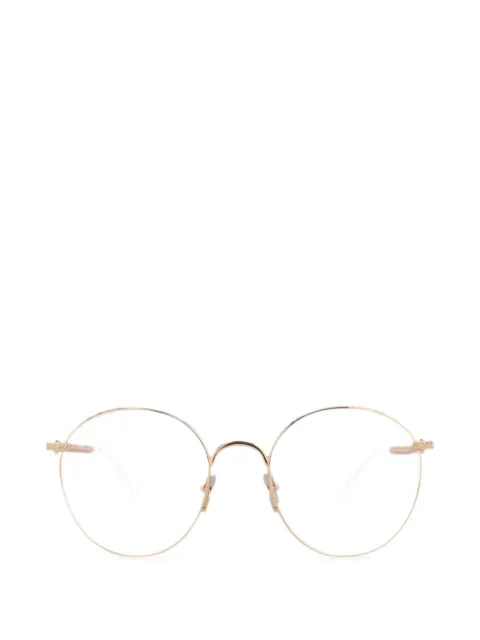 Pomellato beaded-arm round-frame glasses