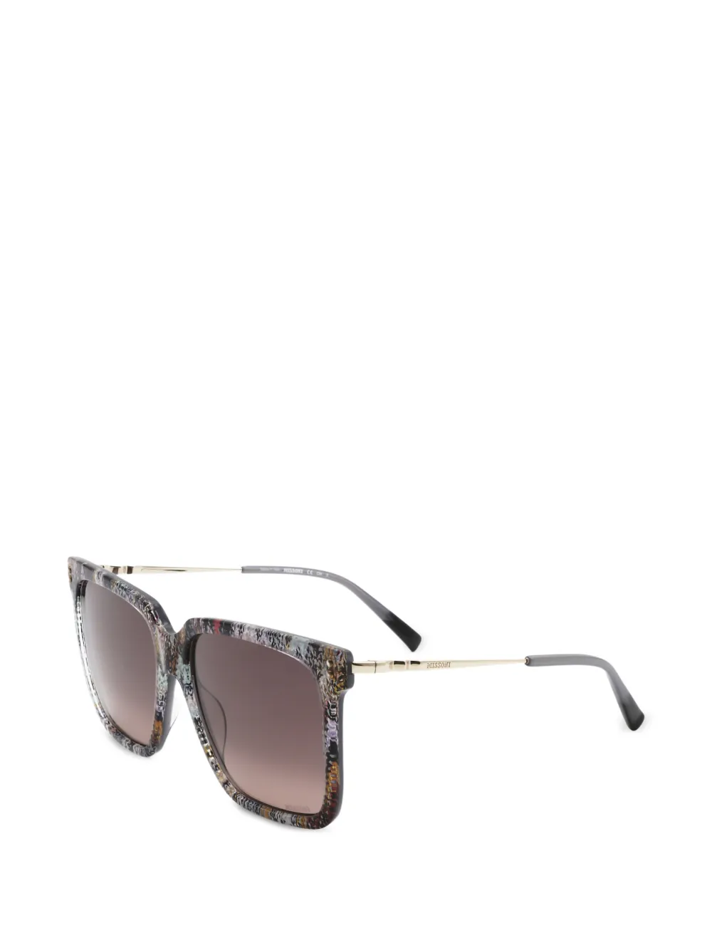 MISSONI EYEWEAR Zonnebril met vierkant montuur en patroon Grijs