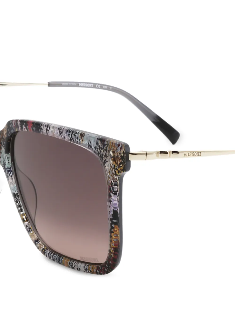 MISSONI EYEWEAR Zonnebril met vierkant montuur en patroon Grijs