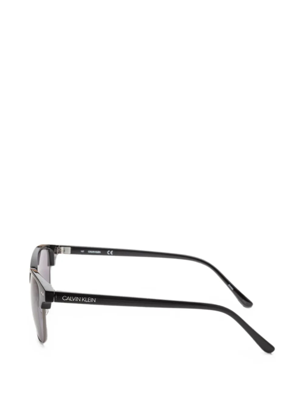Calvin Klein Bril met logo en rond montuur Zwart