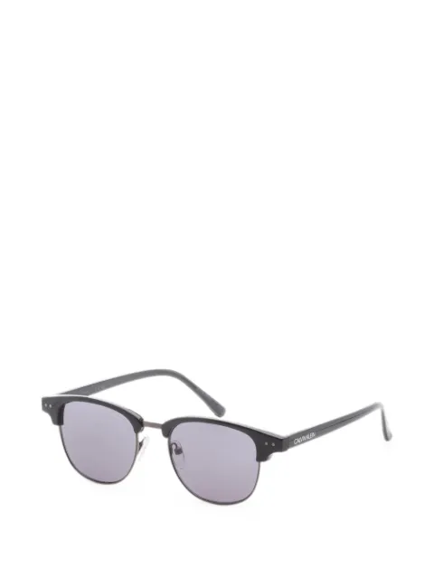 Calvin Klein logo-lettering round-frame sunglasses
