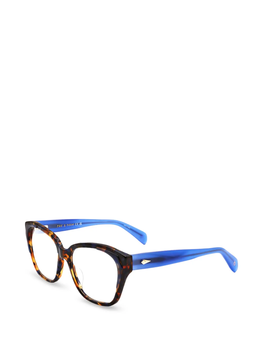 rag & bone Occhiali squadrati con effetto tartarugato - Marrone