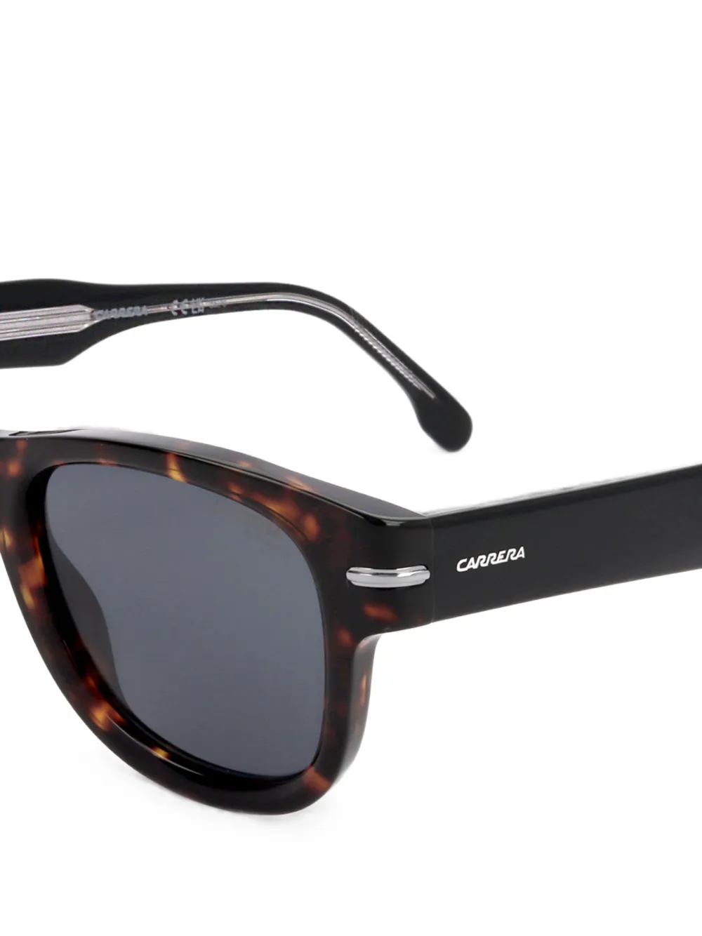 Carrera Zonnebril met vierkant montuur en schildpadschild design Bruin