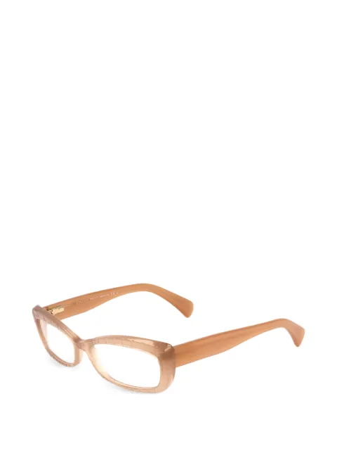 Alexander McQueen Eyewear croc-effect rectangle-frame glasses