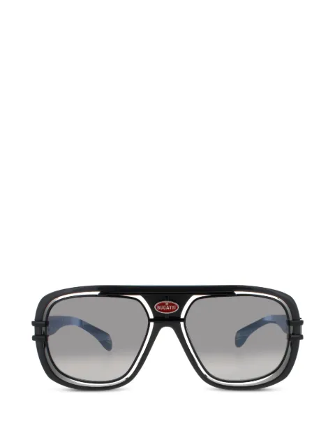 Bugatti lentes de sol con armazón estilo piloto y placa del logo