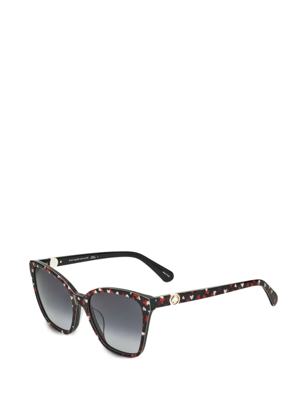 Kate Spade Eckige Sonnenbrille mit Herz-Print - Schwarz