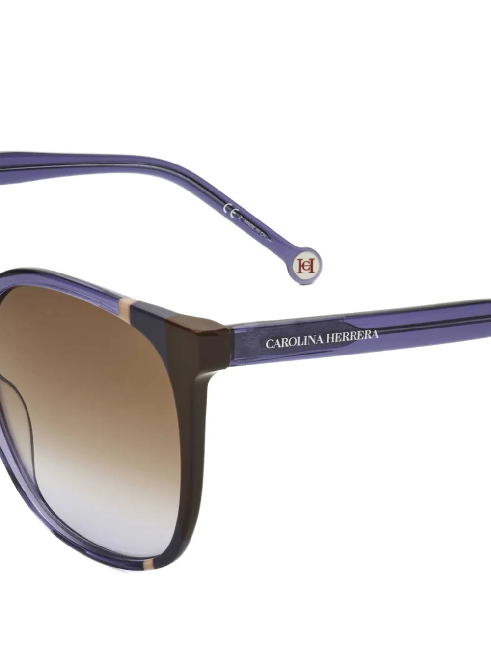 Carolina Herrera Zonnebril met vierkant montuur Paars