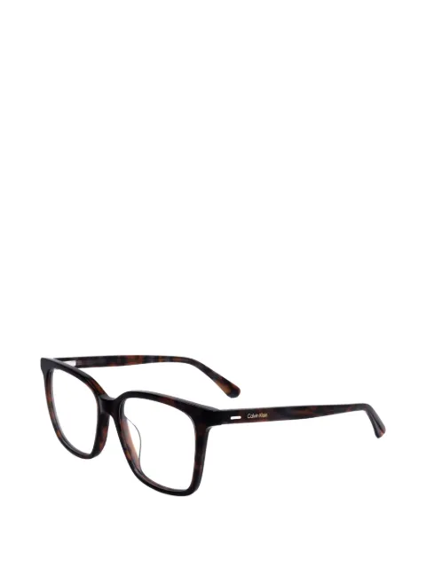 Calvin Klein tortoise-effect square-frame glasses