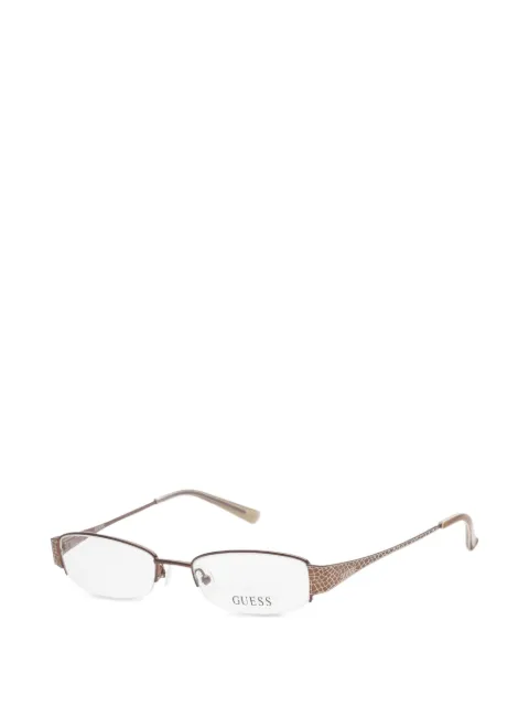 GUESS EYEWEAR 크로커다일 이펙트 직사각 프레임 안경