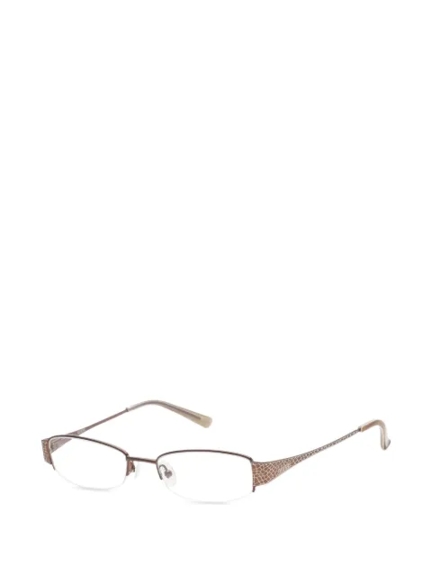 GUESS EYEWEAR croc-effect rectangle-frame glasses