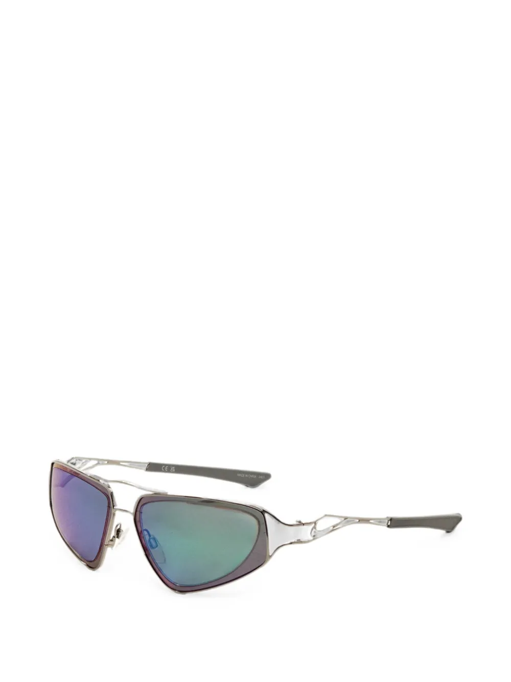 Nike Sonnenbrille mit geometrischem Gestell - Silber