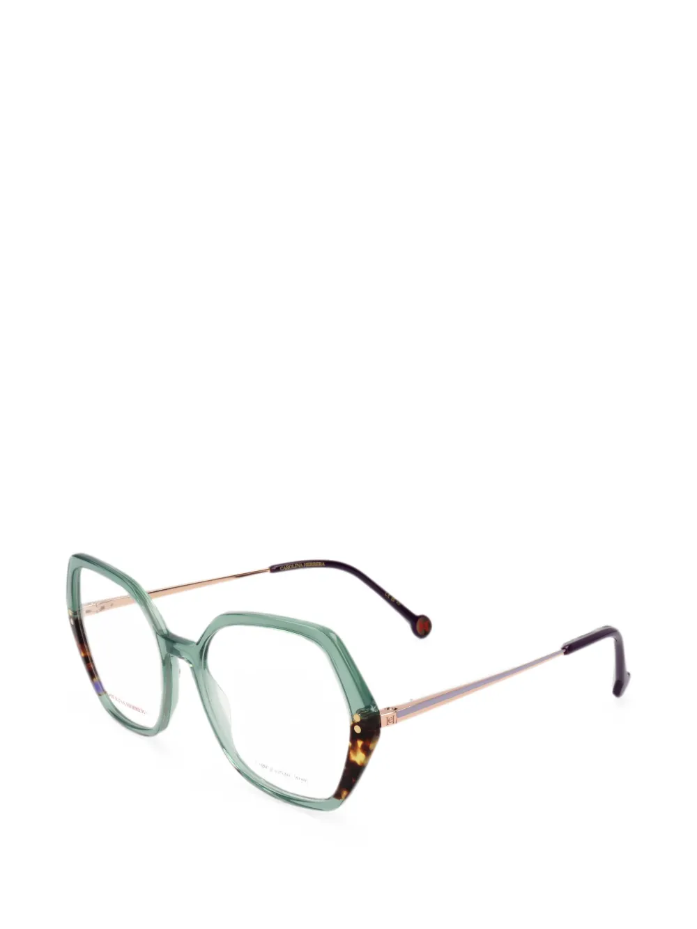 Carolina Herrera Brille mit geometrischem Gestell - Grün