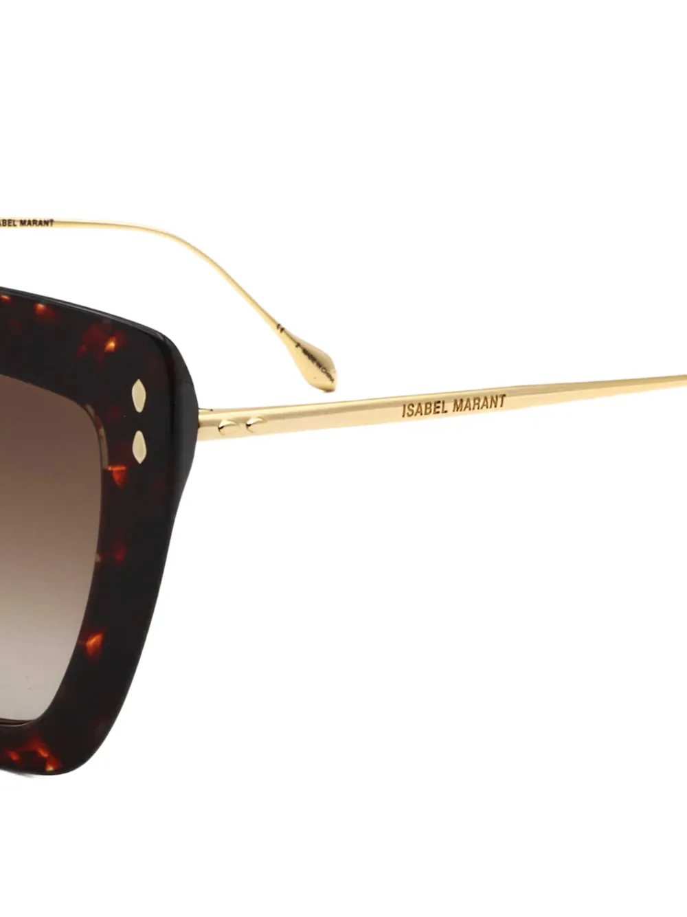 Isabel Marant Eyewear Zonnebril met vierkant montuur en schildpadschild design Bruin