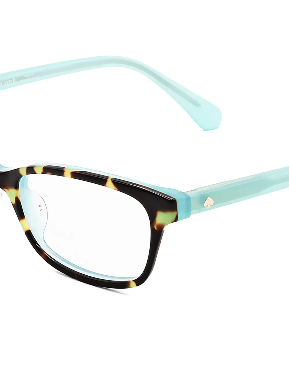 Kate Spade Bril met rechthoekig montuur en schildpadschild montuur Blauw