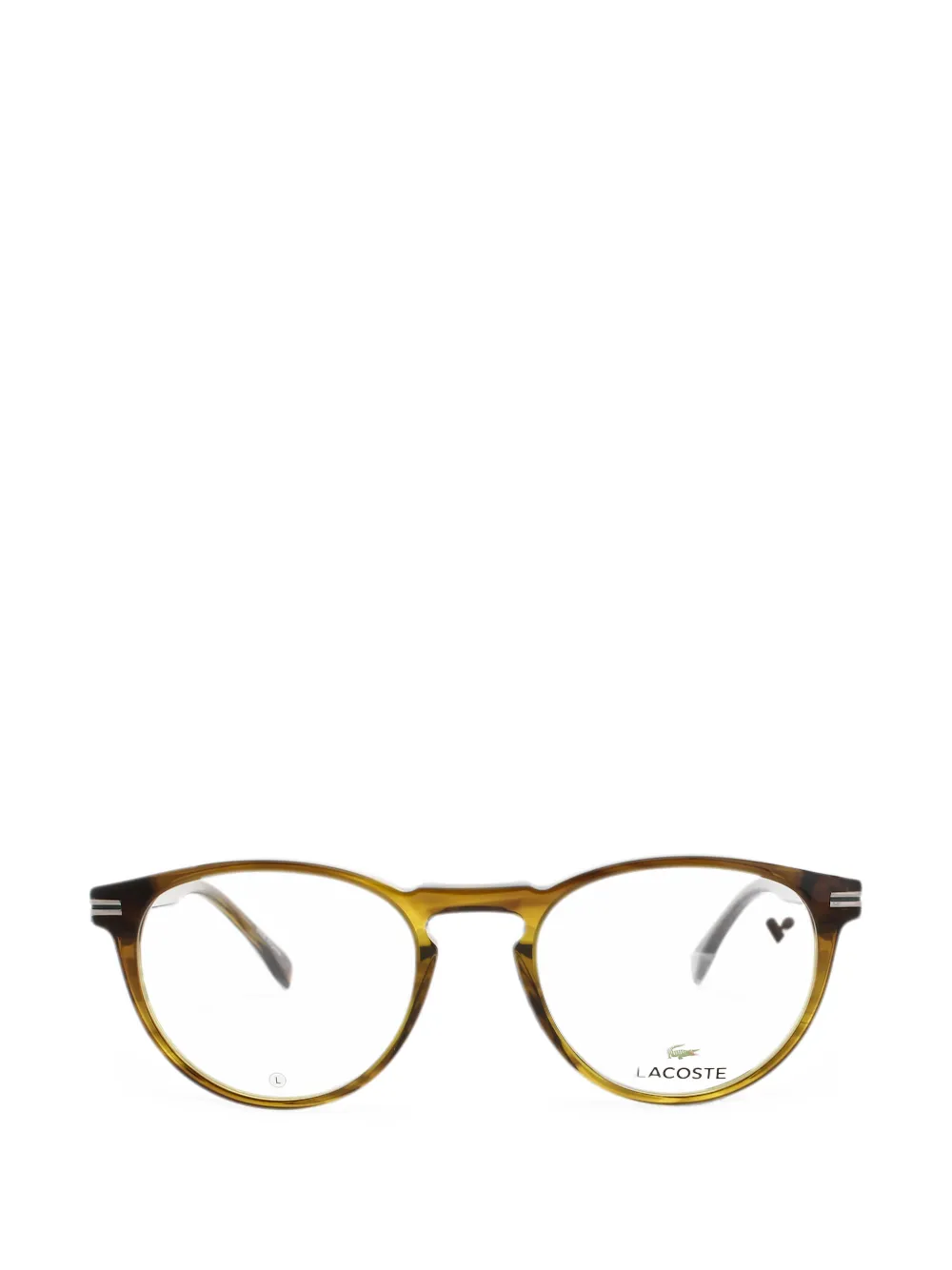 Lacoste round-frame striped glasses - Marrone
