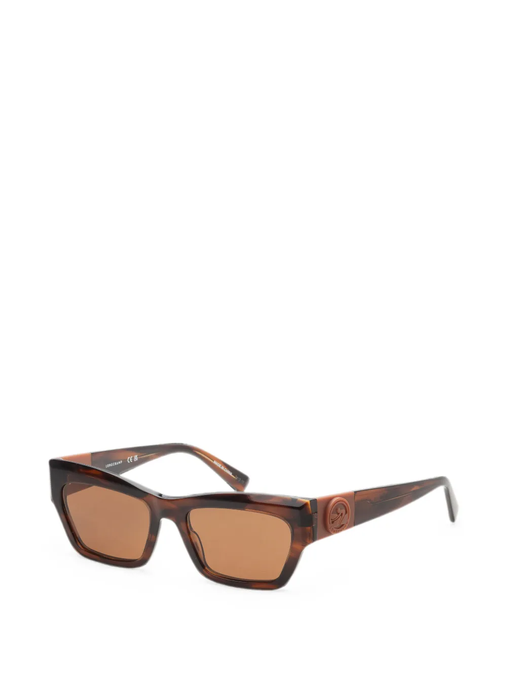 Longchamp Zonnebril met schildpadschild-effect Bruin