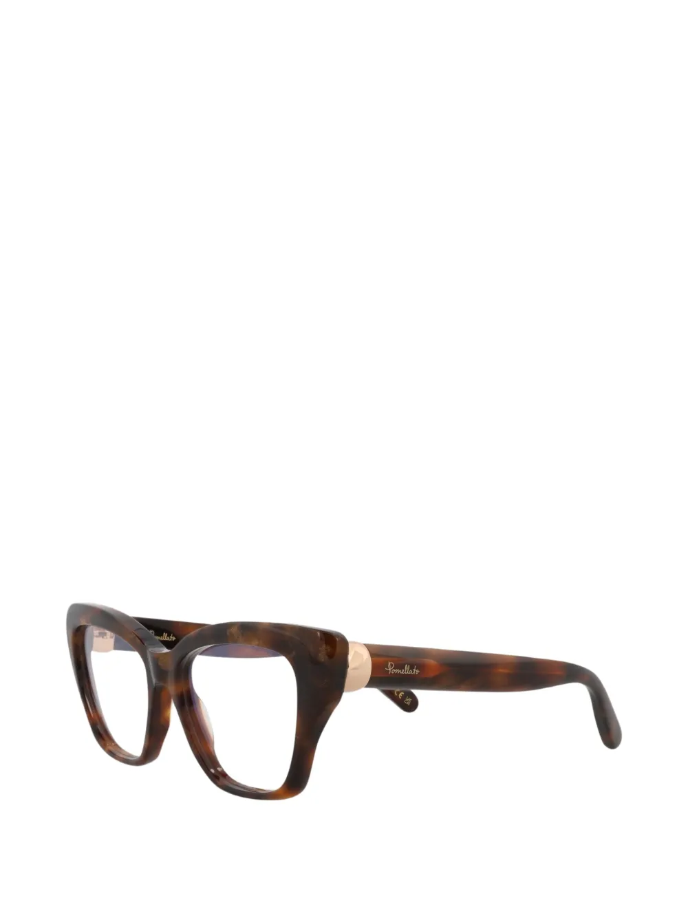 Pomellato Tortoiseshell-effect Cat-eye Glasses in Brown, view 2