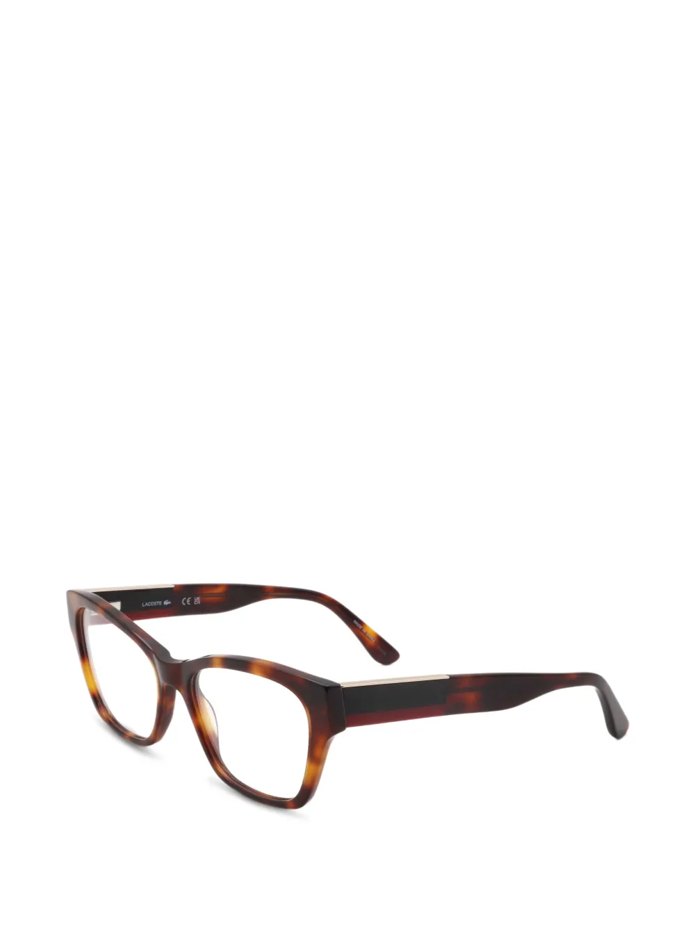 Lacoste Eckige Brille in Schildpattoptik - Braun