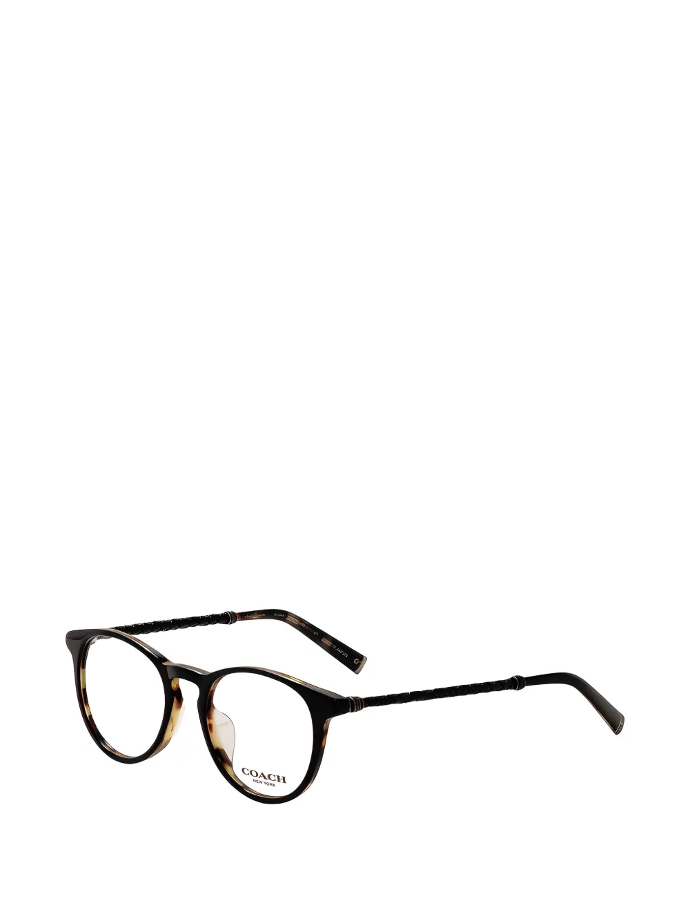 Coach tortoiseshell-effect round-frame glasses Zwart