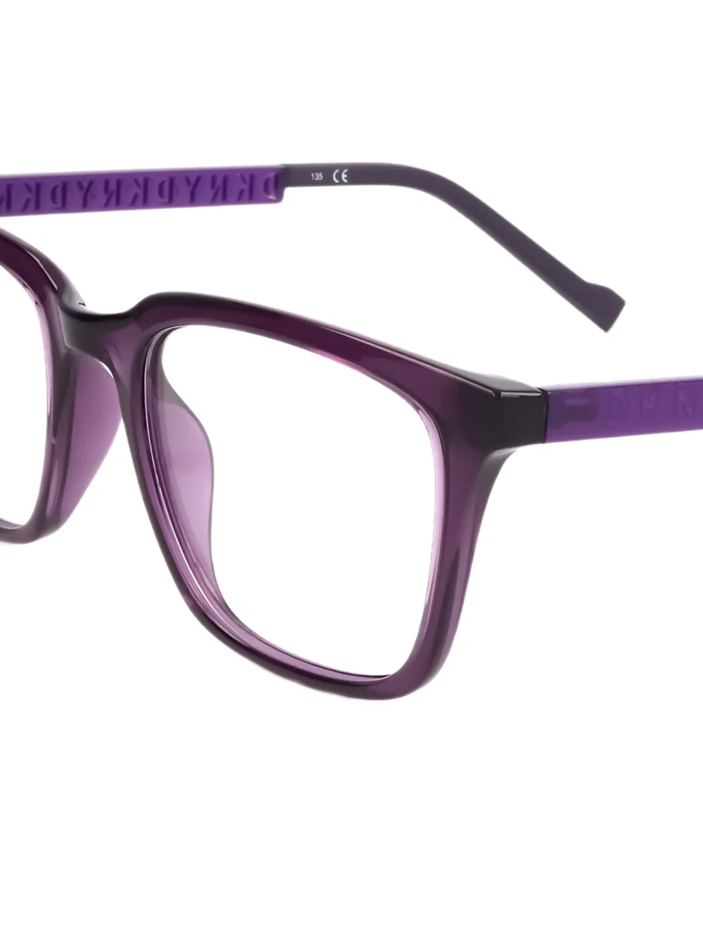 DKNY Bril met rechthoekig montuur en logo Paars