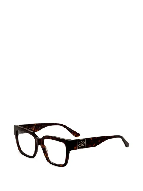 Karl Lagerfeld tortoiseshell-effect square-frame glasses