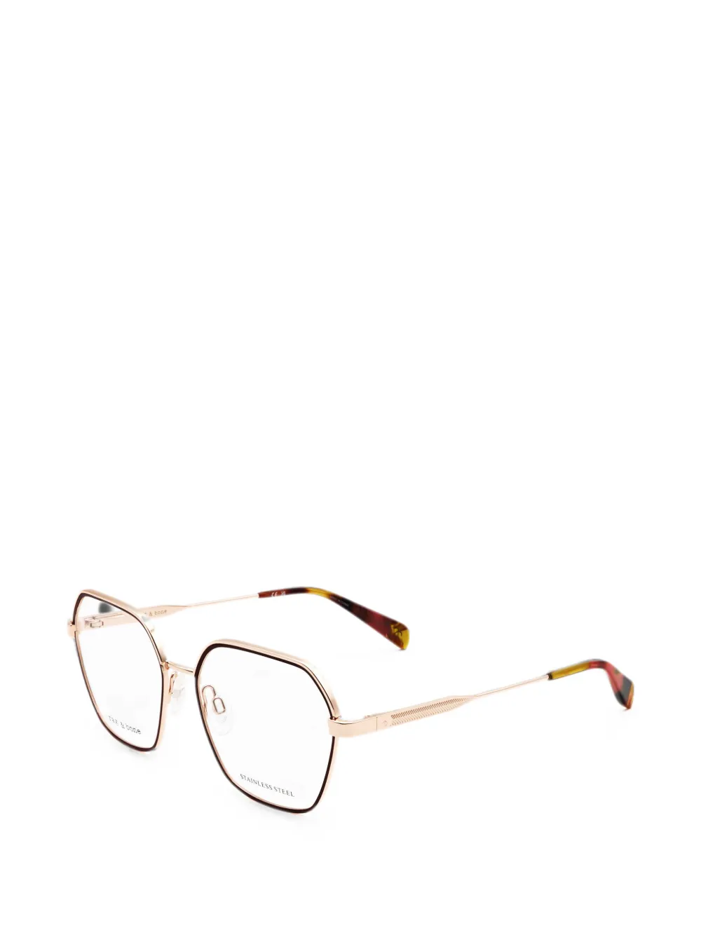 rag & bone Brille mit geometrischem Gestell - Gold