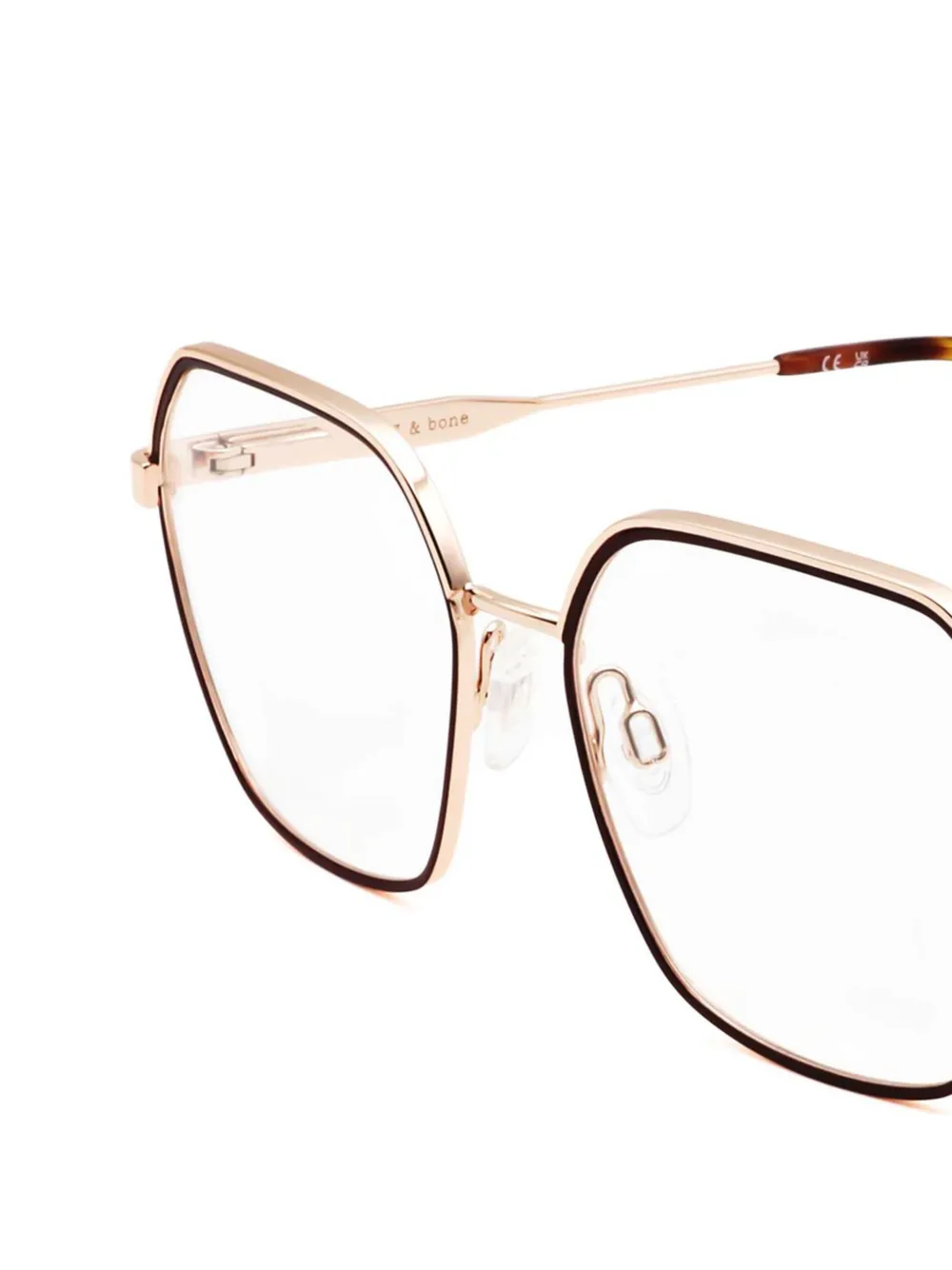 RAG & BONE EYEWEAR Bril met geometrisch montuur Goud