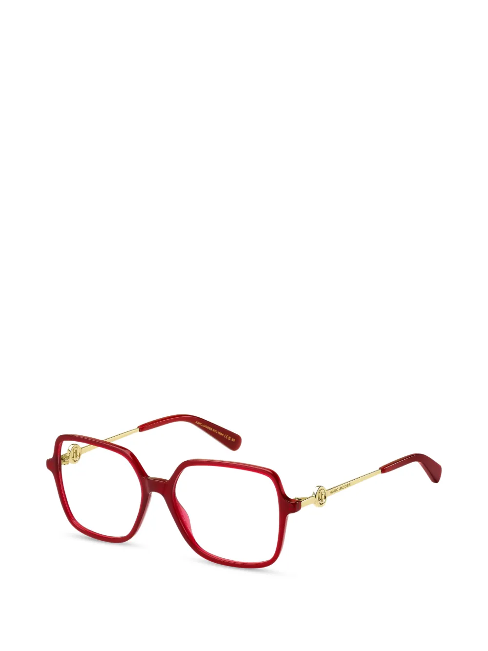 Marc Jacobs Occhiali squadrati con placca logo - Rosso