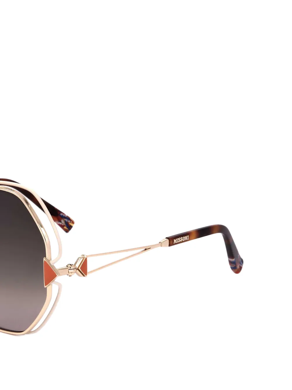 MISSONI EYEWEAR Zonnebril met geometrisch montuur Goud