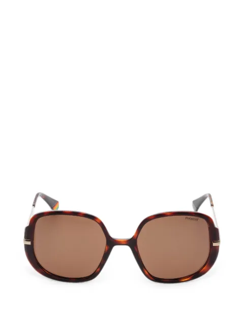 Polaroid tortoiseshell-effect square-frame sunglasses