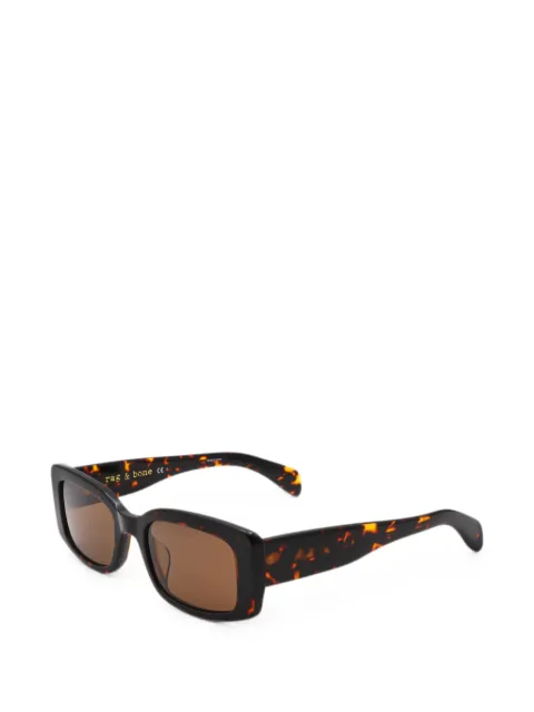 rag & bone lunettes de soleil rectangulaires à effet écailles de tortue
