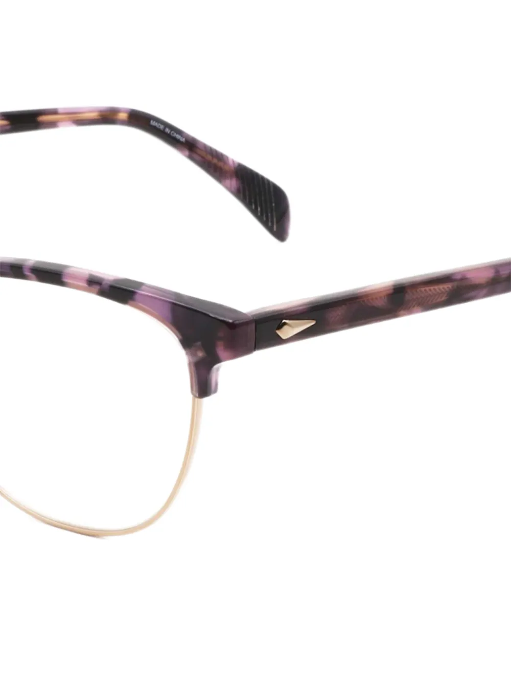 RAG & BONE EYEWEAR Bril met schildpadschild-design en brownline montuur Paars