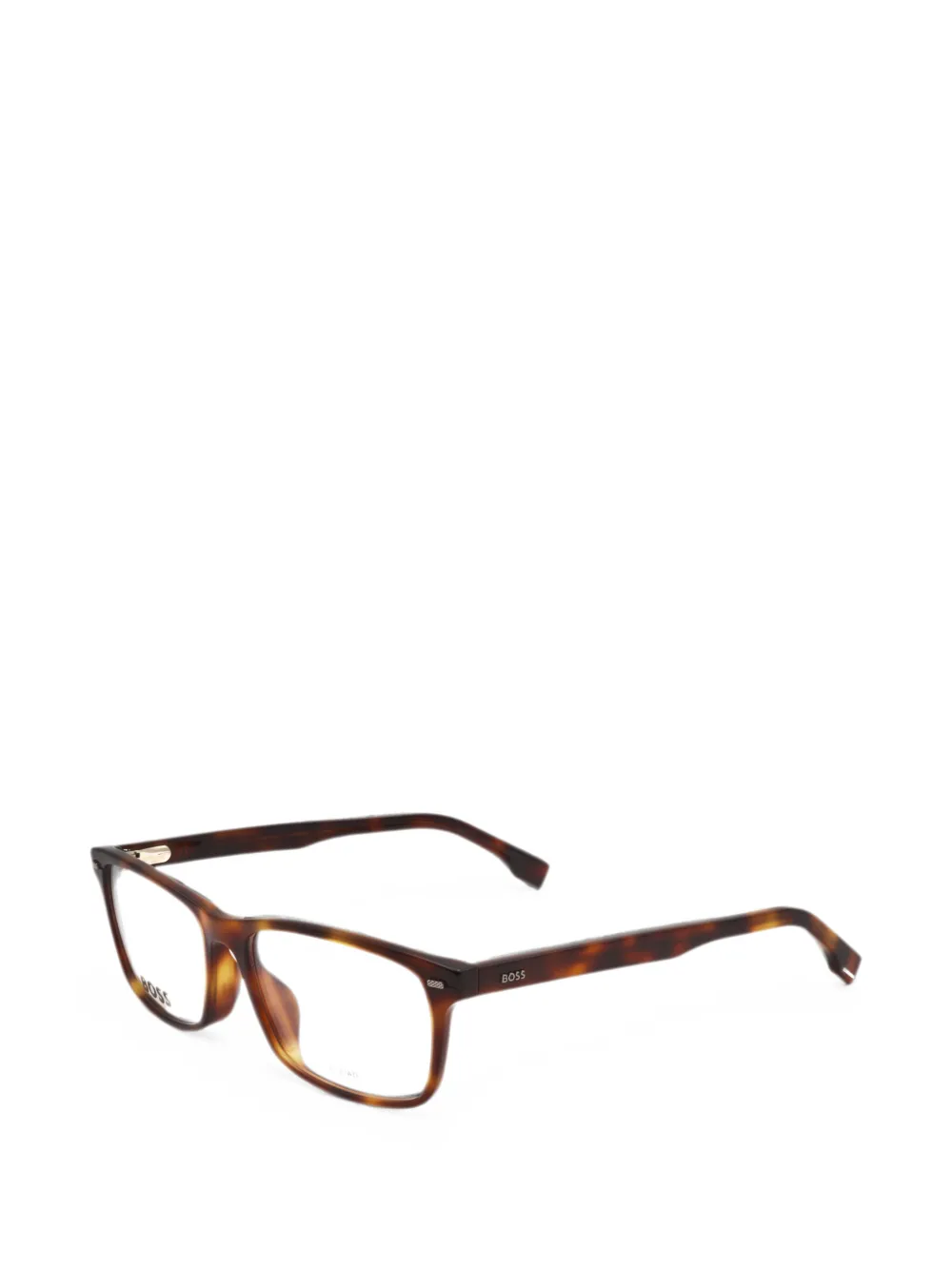 BOSS tortoiseshell-effect rectangle-frame glasses - Marrone