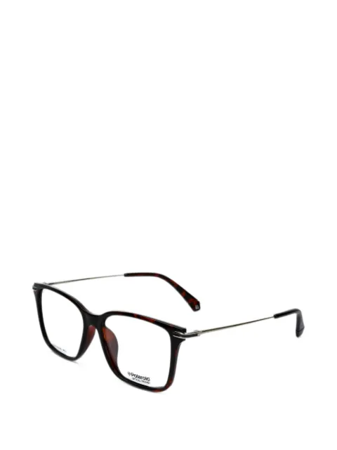 Polaroid tortoiseshell-effect rectangle-frame glasses
