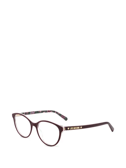 Moschino floral-print round-frame glasses