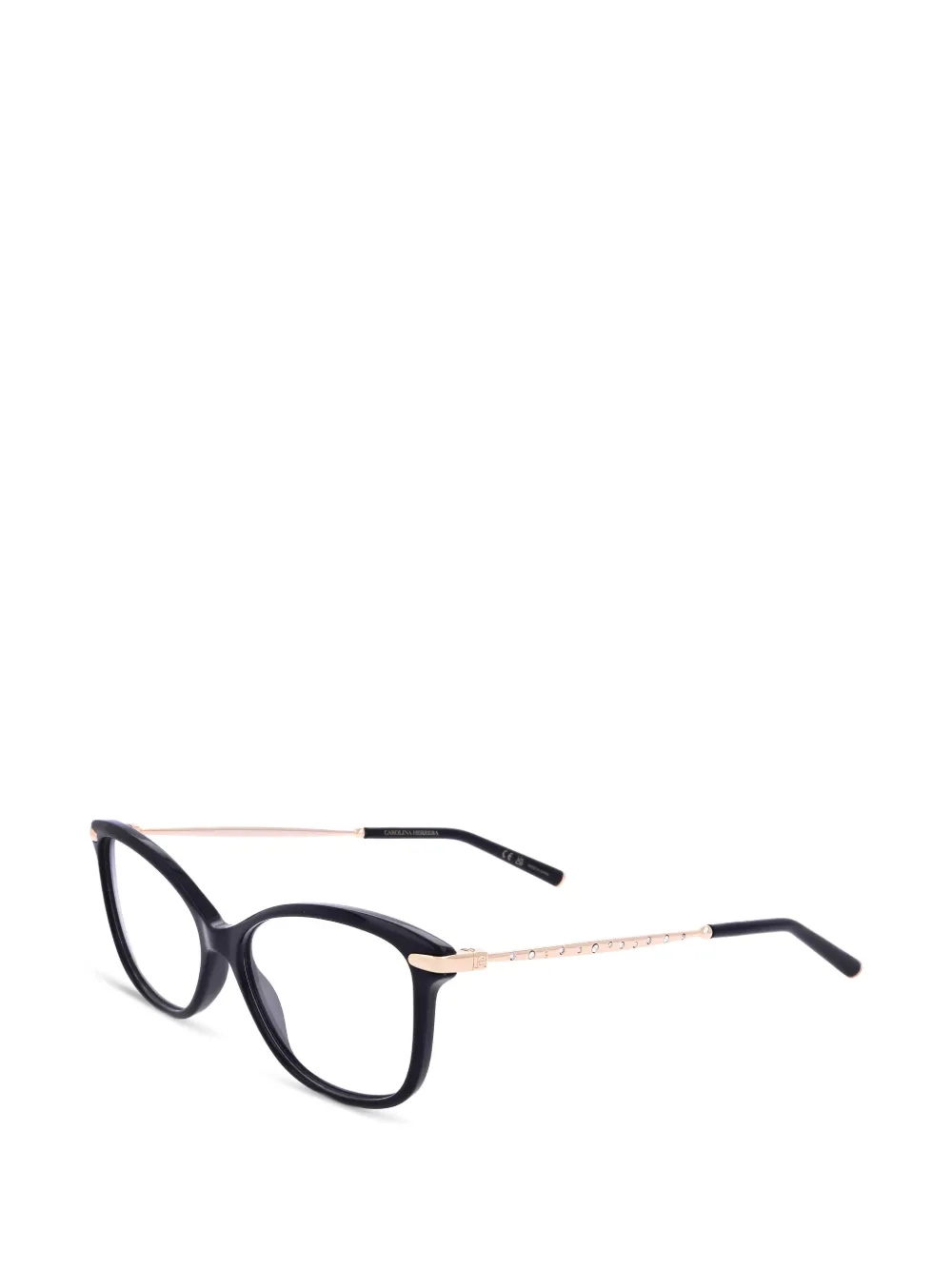 Carolina Herrera Cat-Eye-Brille mit Kristallen - Schwarz