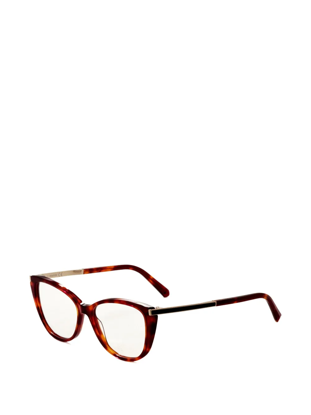 Swarovski Cat-Eye-Brille in Schildpattoptik - Braun