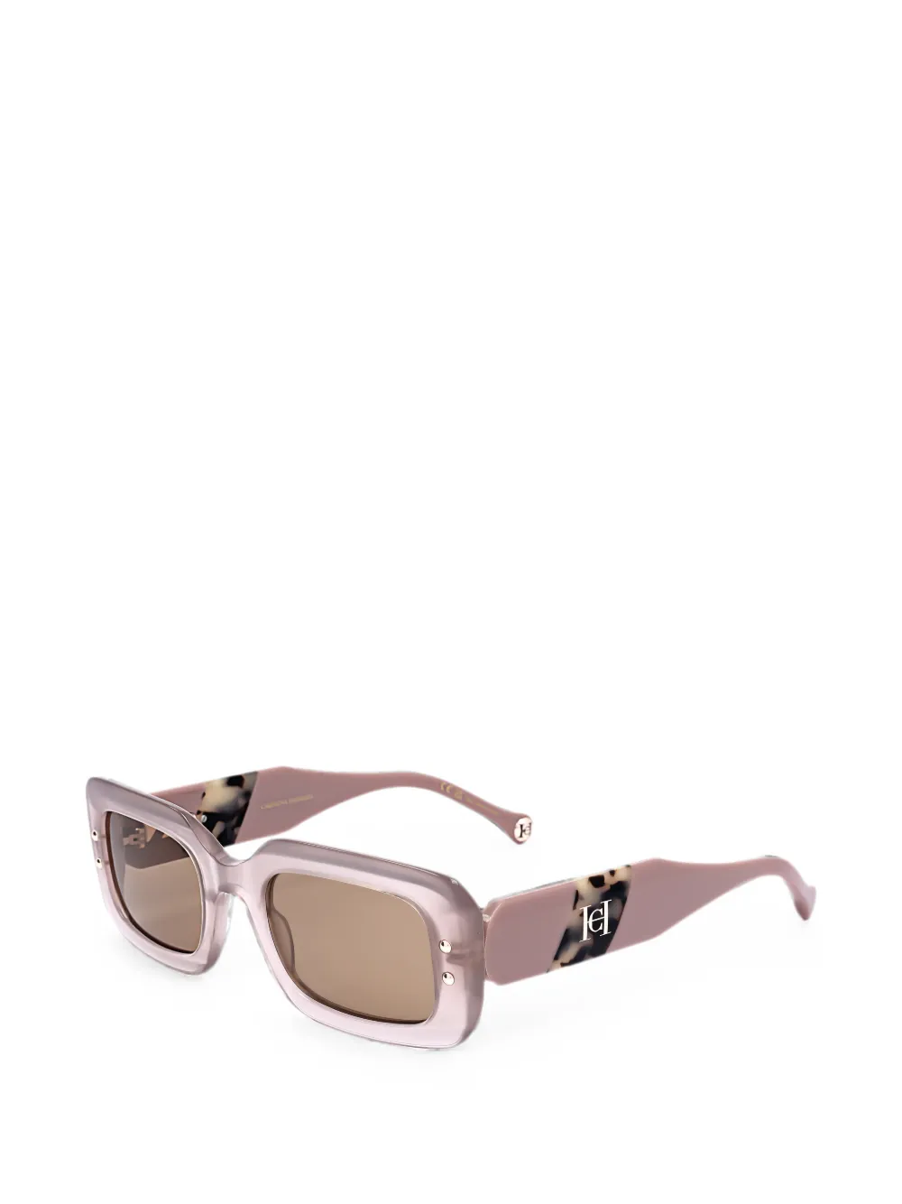 Carolina Herrera Eckige Sonnenbrille in Schildpattoptik - Rosa