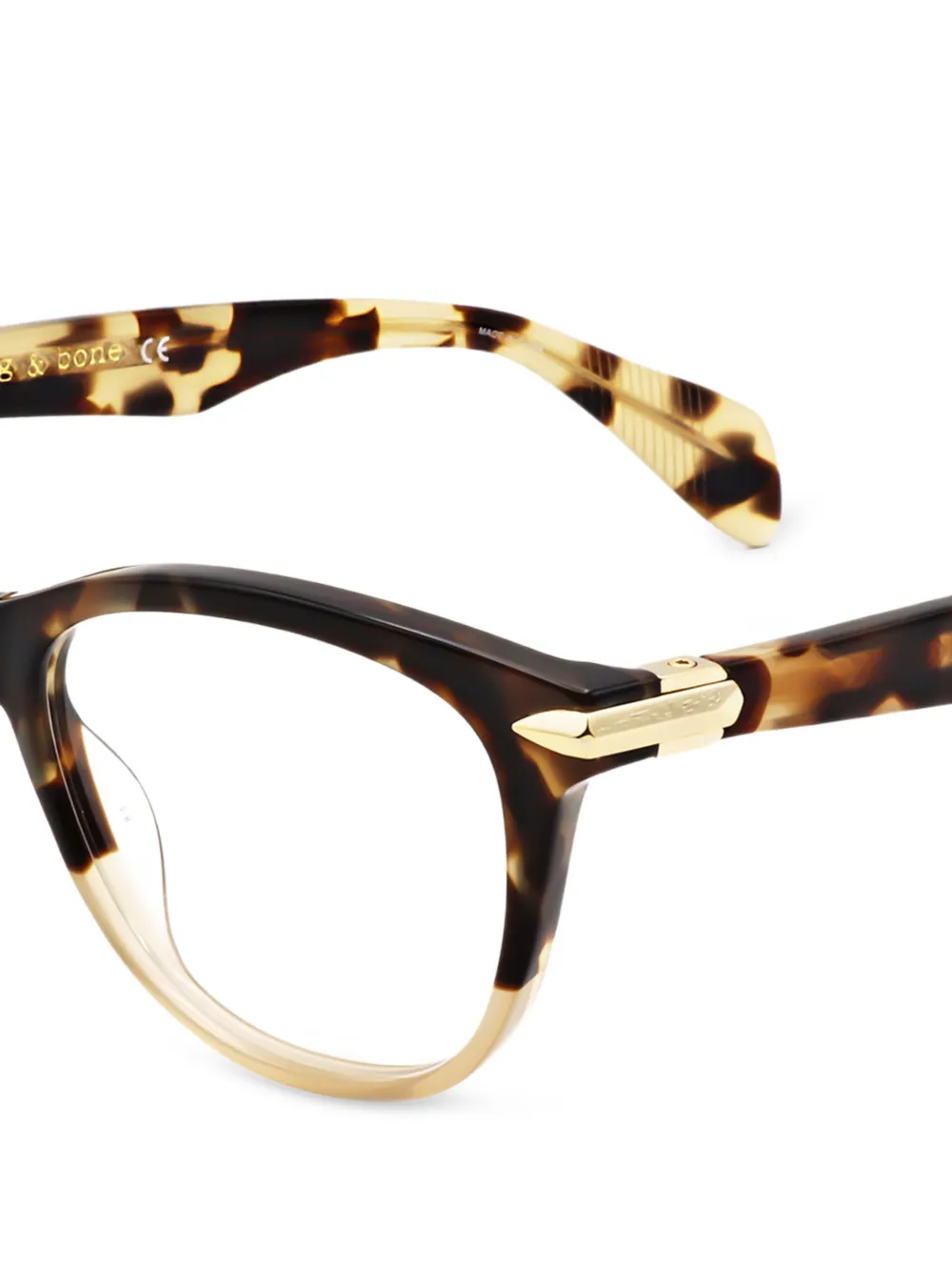 RAG & BONE EYEWEAR Havana bril met cat-eye montuur Bruin