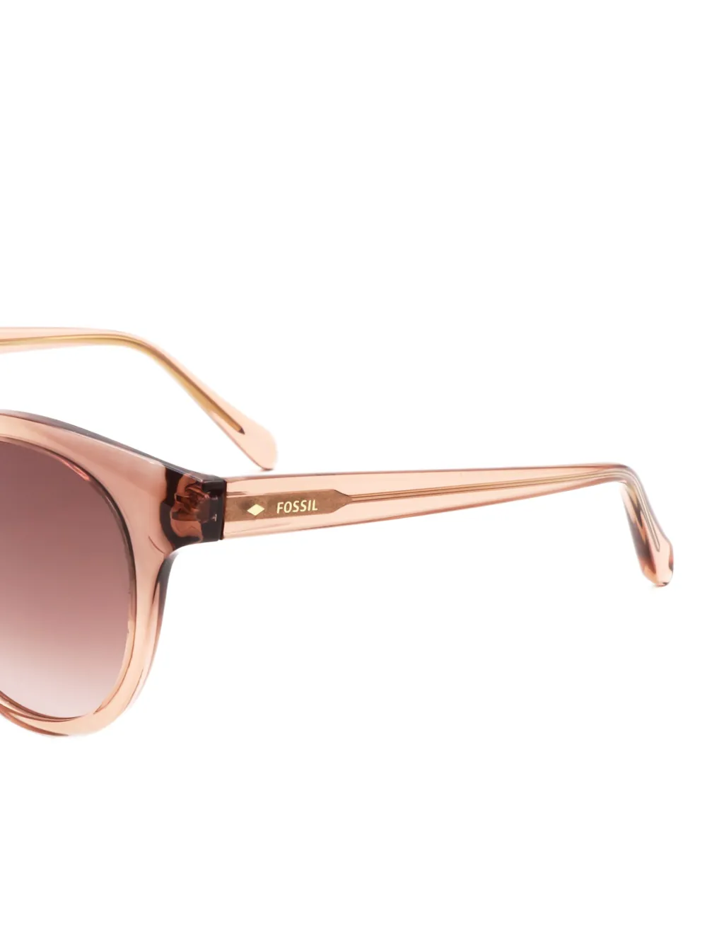 FOSSIL Zonnebril met rond montuur Beige