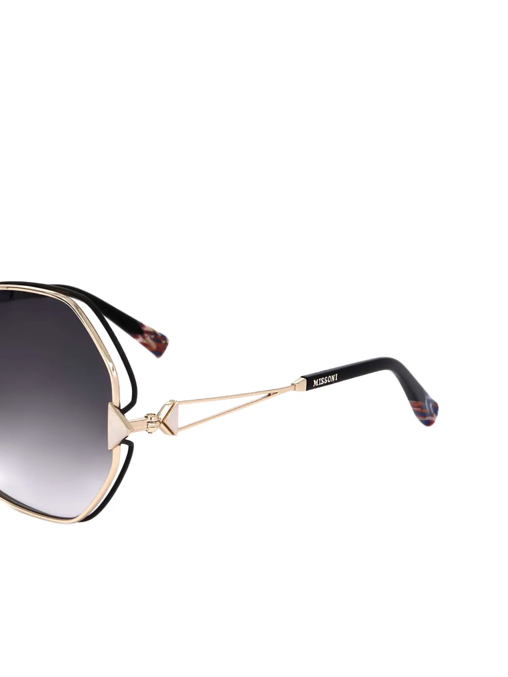 MISSONI EYEWEAR Zonnebril met geometrisch montuur Goud