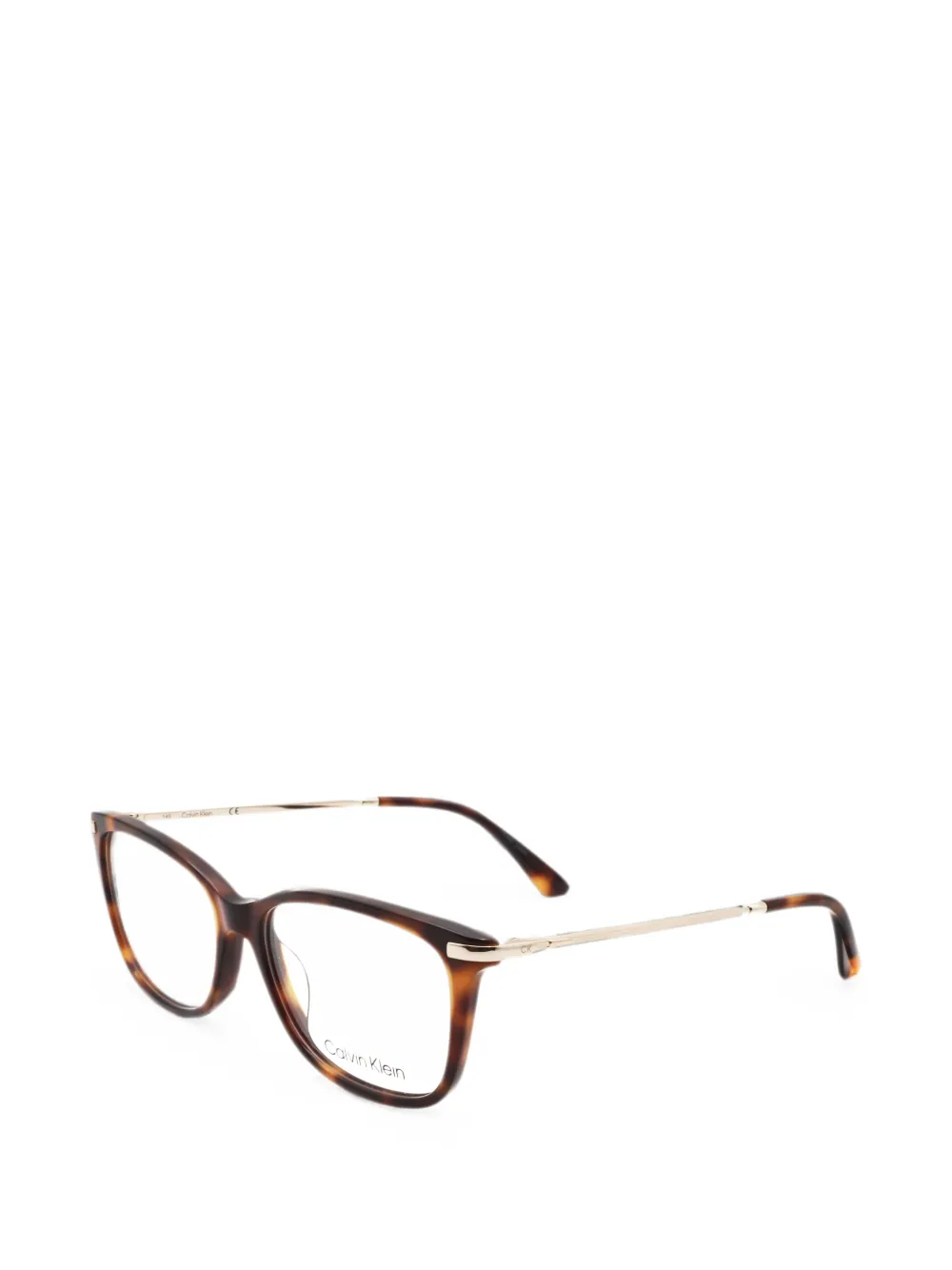 Calvin Klein Eckige Brille in Schildpattoptik - Braun