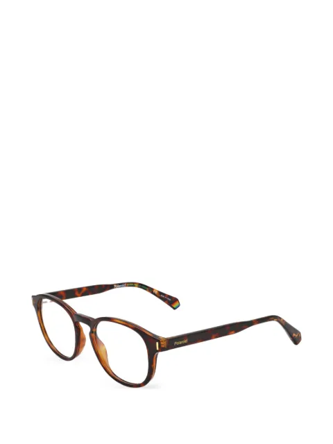 Polaroid tortoiseshell-effect round-frame glasses