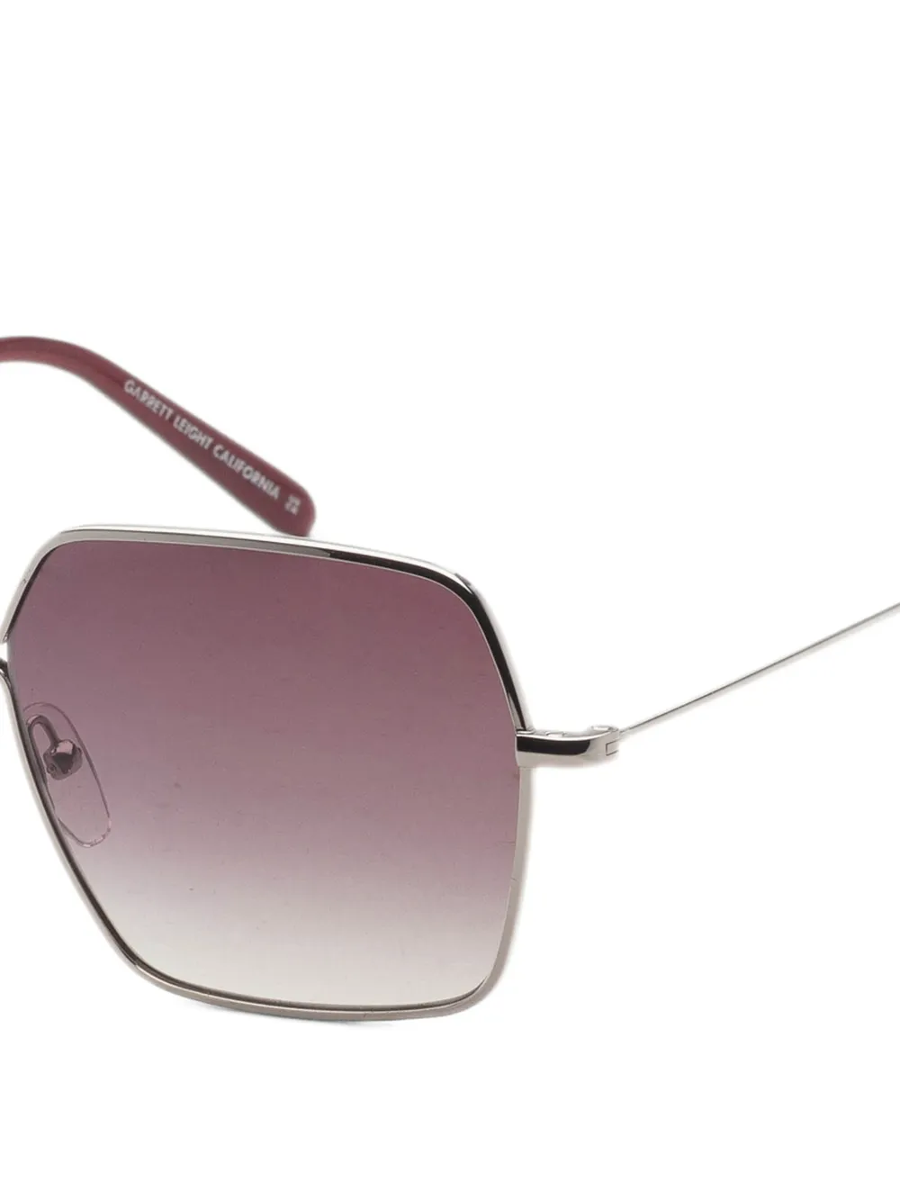 Garrett Leight Meadow zonnebril met vierkant montuur Zilver