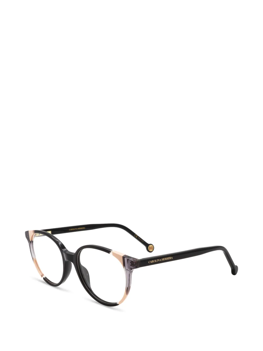 Carolina Herrera Brille mit rundem Gestell - Schwarz